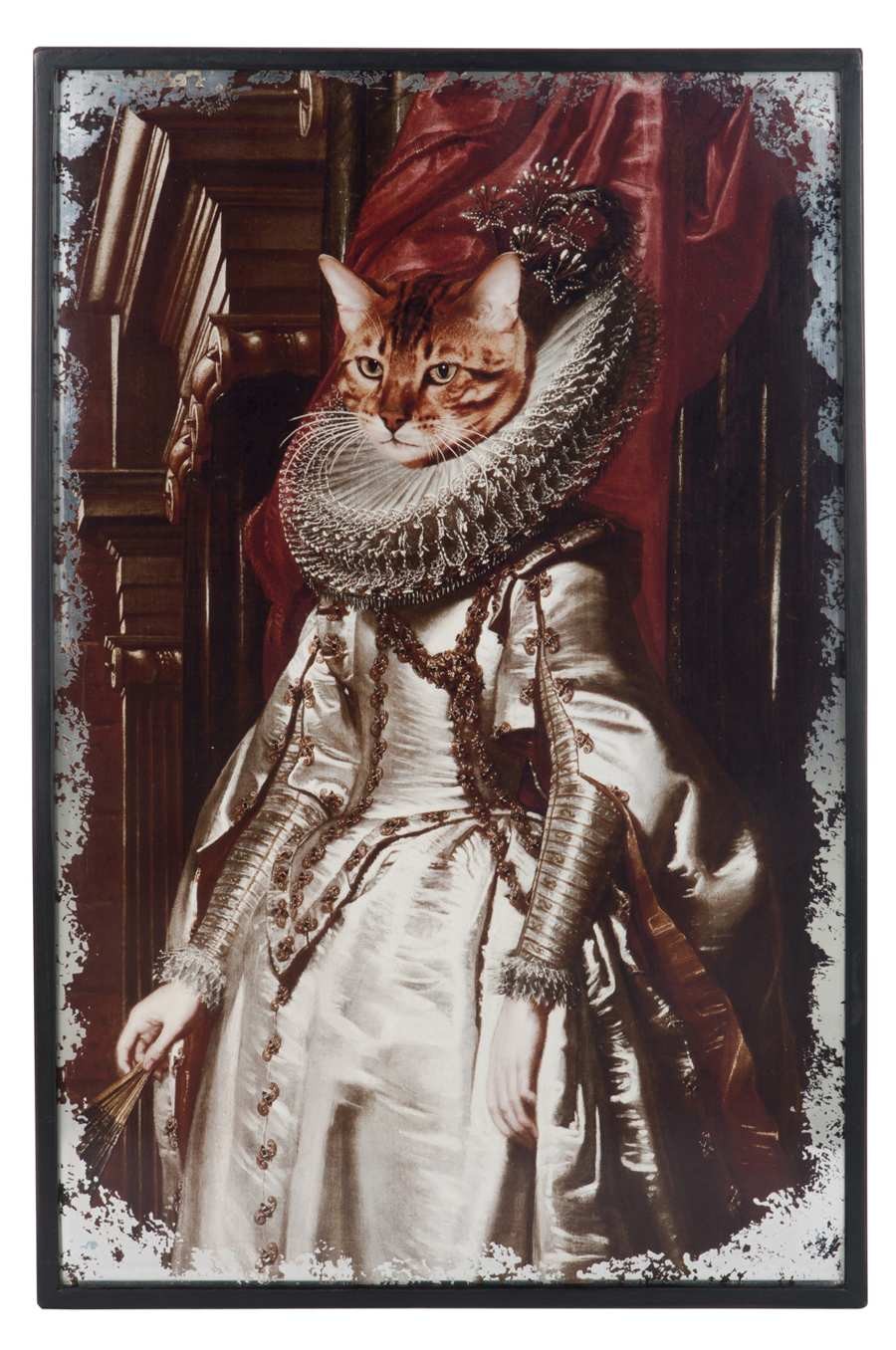 Tableau Rectangulaire Baroque Chic Chat Noir 62x4x93cm Lot De 2 J L