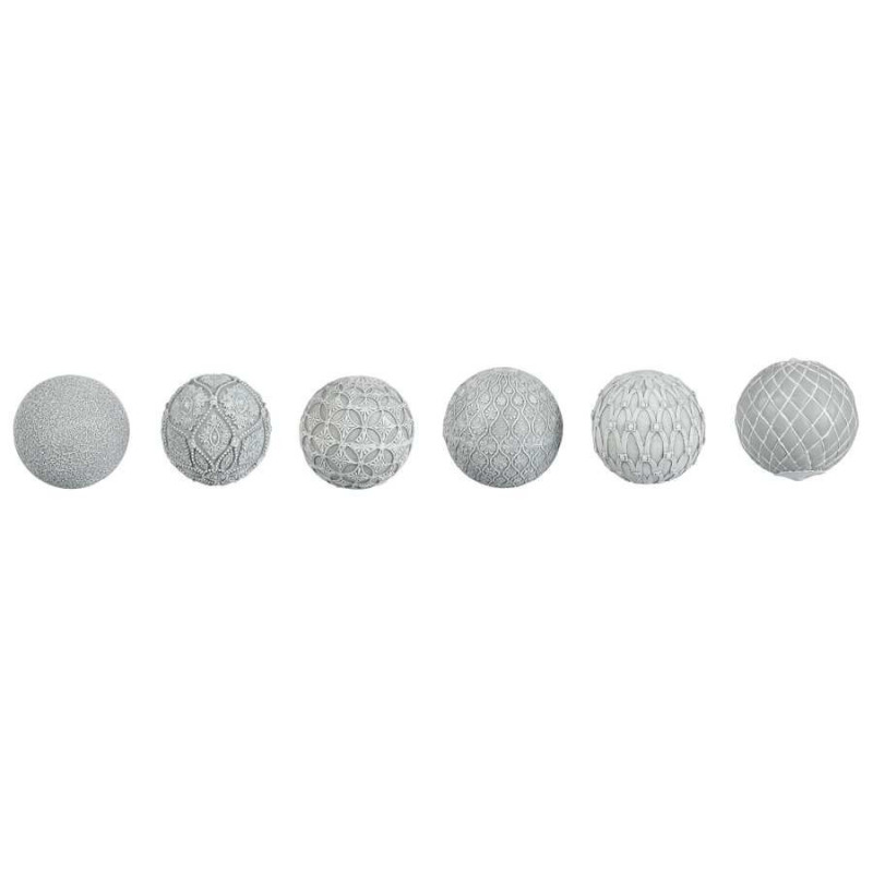 Lot de 6 boules déco douceur d10 cm gris Coté Table