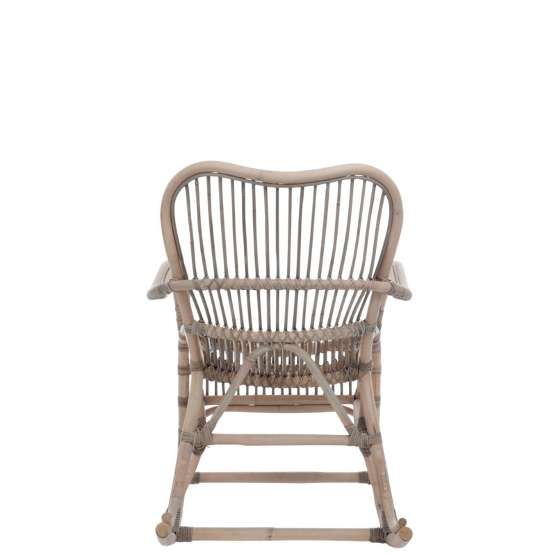 Joli & Mode 1699 - Fauteuil à bascule d'extérieur Design Moderne - Chaise  de Jardin forme de lune Gris Résine tressée
