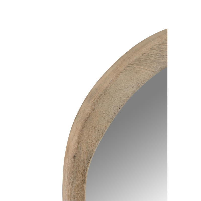 Miroir rond en bois de manguier - naturel D70cm - ARDARA