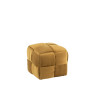 Pouf Design ocre Bois/Textile