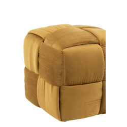 Pouf Design ocre Bois/Textile