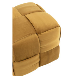 Pouf Design ocre Bois/Textile