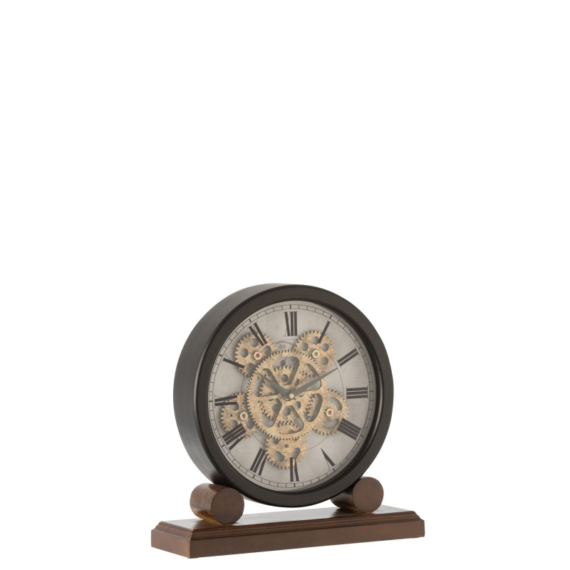 Horloge Moto métal antique Gris/Or