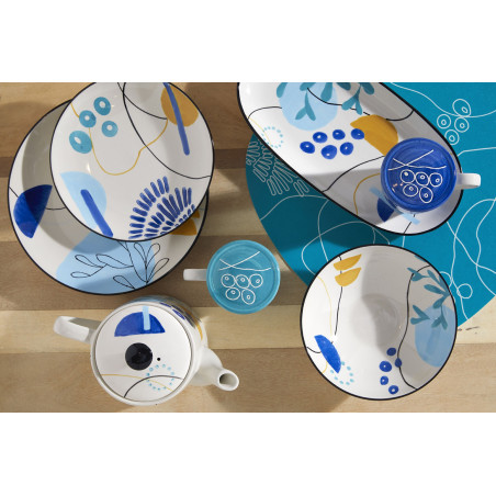 Lot de 6 Assiettes plates en grès Calypso