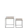 Set de 2 tables gigognes carrées en aluminium