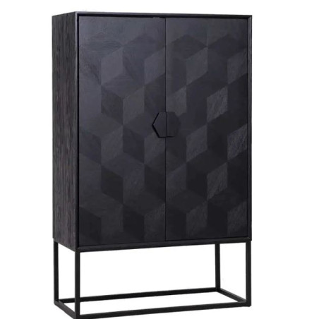 Cabinet Noir 2 portes Contemporain en Chêne