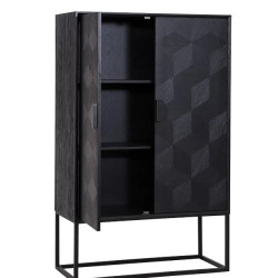 Cabinet Noir 2 portes Contemporain en Chêne