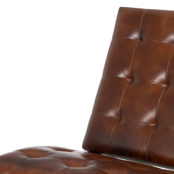 Fauteuil en cuir brun