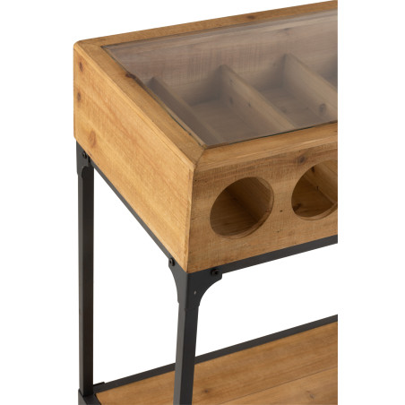 Console Pour Bouteilles De Vin Bois Naturel