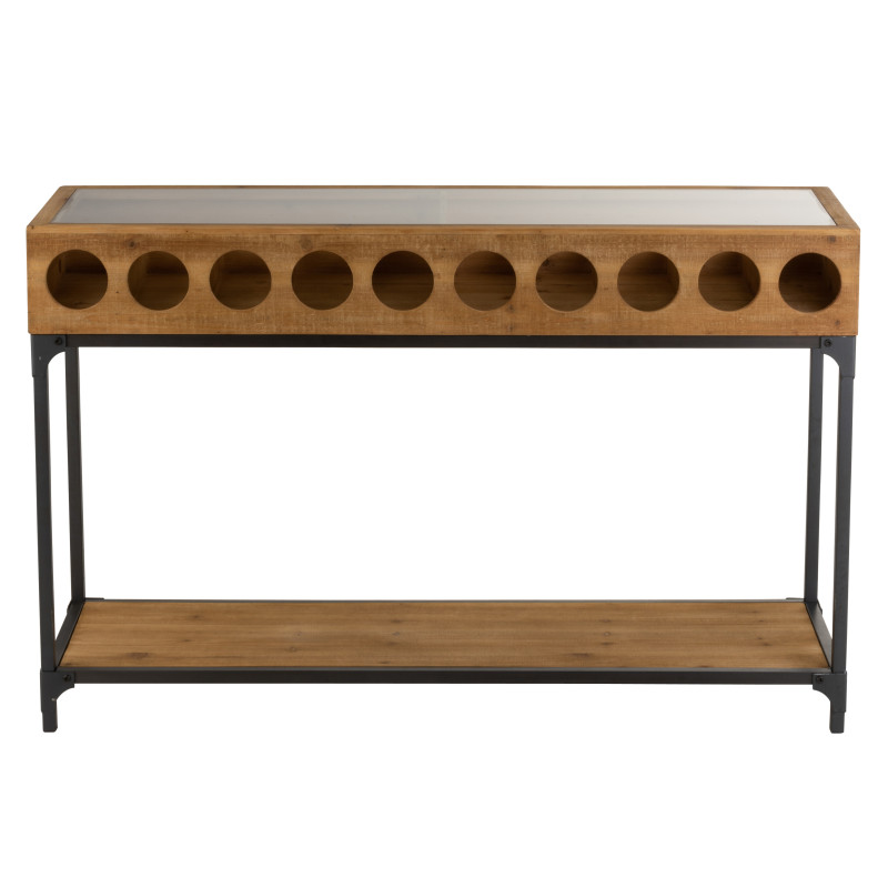 Console Pour Bouteilles De Vin Bois Naturel