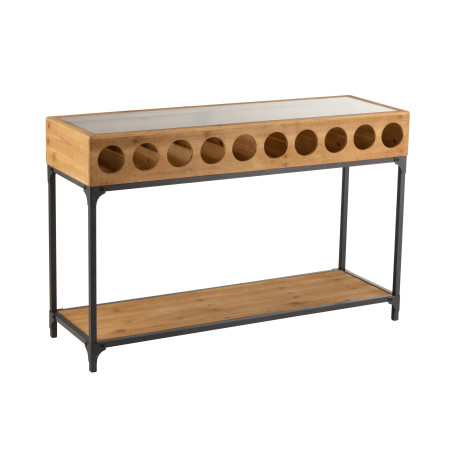 Console Pour Bouteilles De Vin Bois Naturel