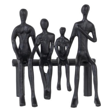 FIGURE FAMILLE. NOIR. ALUMINUM 20 X 11 X 24 CM