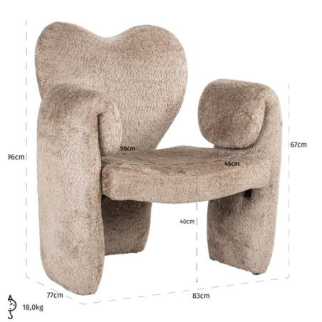 Fauteuil Didi mouton naturel