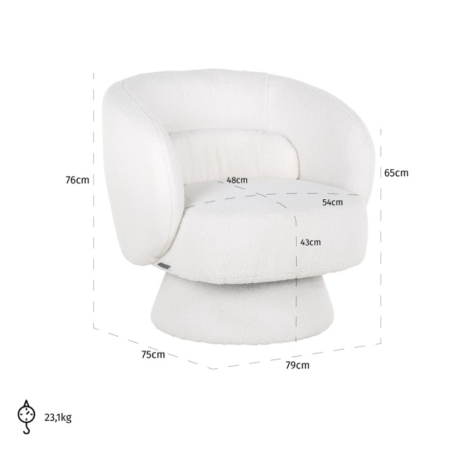 Fauteuil pivotante Senna Blanche