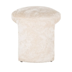 Pouf Fargo chenille blanche