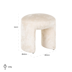 Pouf Fargo chenille blanche