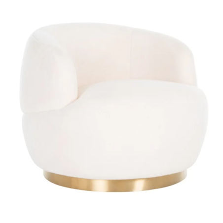 Fauteuil pivotante Teddy fourrure blanche