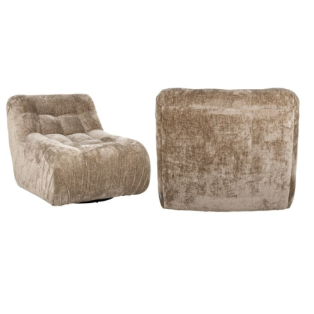 Fauteuil Rosy pivotant taupe chenille