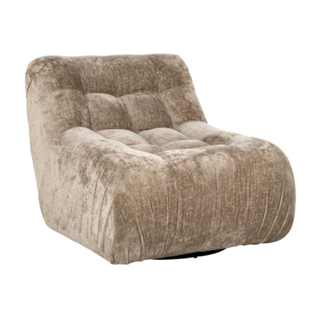 Fauteuil Rosy pivotant taupe chenille