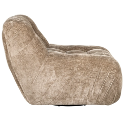 Fauteuil Rosy pivotant taupe chenille