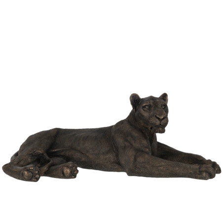 Statut Figurine Lionne couchée couleur bronze