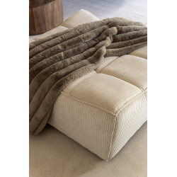 Pouf Grid Bois De Peuplier Beige