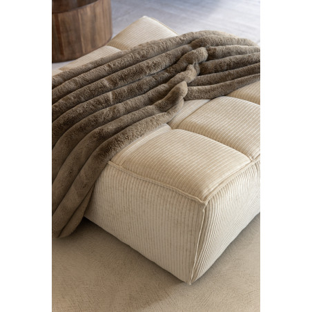 Pouf Grid Bois De Peuplier Beige