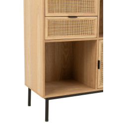 Armoire Cases Bois et Rotin