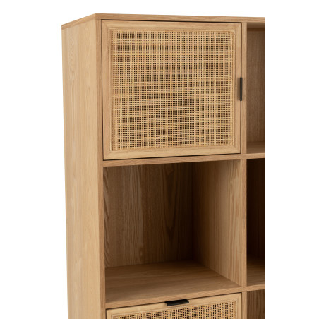 Armoire Cases Bois et Rotin