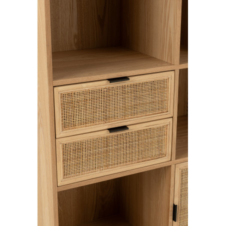 Armoire Cases Bois et Rotin