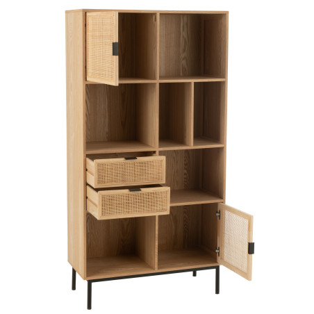 Armoire Cases Bois et Rotin