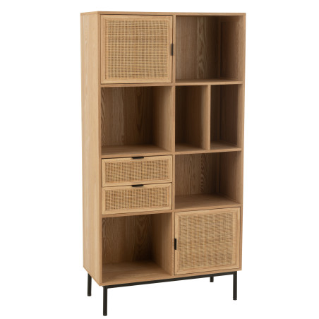 Armoire Cases Bois et Rotin